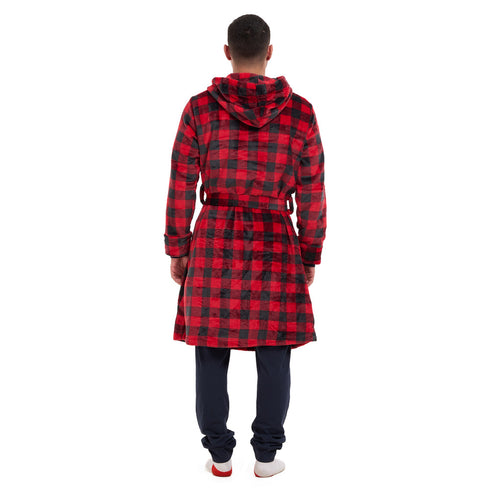 Snuggs Blanket Robe Red Checkered